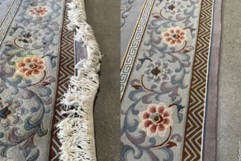 Hand rug binding and fringe repair