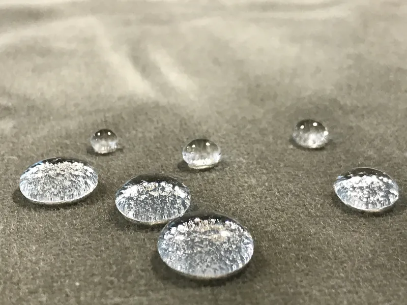 Water beading on a Fiber ProTector treated suede textile