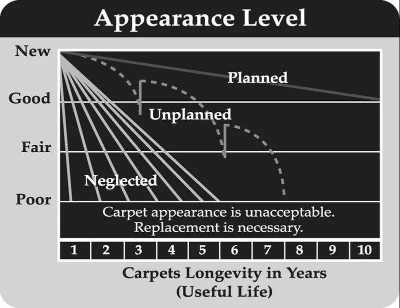 Independent appearance-retention test graph for Fiber ProTector treated versus untreated fabric