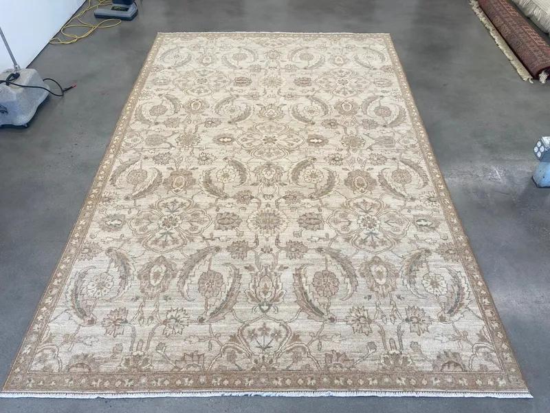 An oversized rug after resizing and re-edging at the Fiber Specialties Boise shop