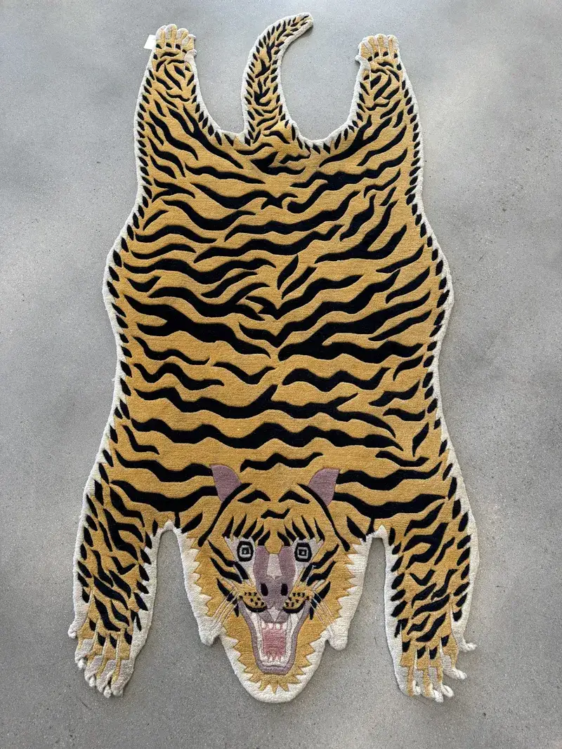 A Tibetan tiger rug at the Fiber Specialties Boise shop