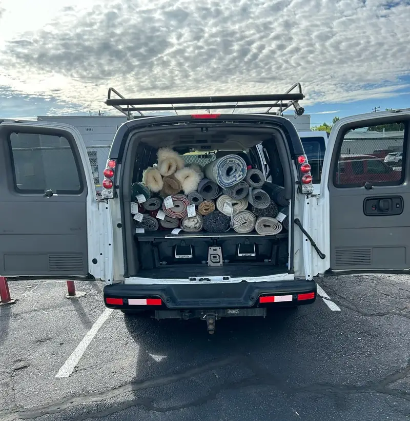 Rug rolled and ready for pickup or shipping