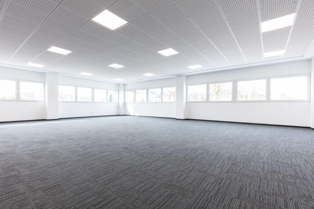 A new office space showcasing the importance of office carpet ergonomics